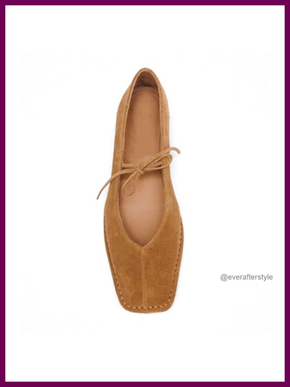 Lace Up Ballet Flats Women Bow Square Toe Mary Jane Slip On Suede Leather